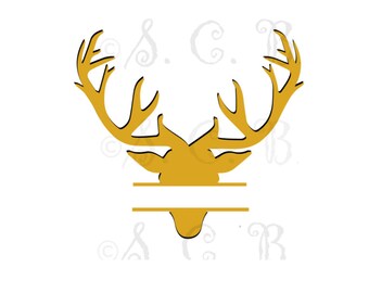 SALE Deer monogram frame / deer shadow/ deer head SVG File download/ cutting file/ reindeer/ silouette/ monogram frames