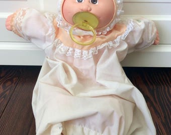 1985 Preemie Cabbage Patch Kid "Neon" Doll w/ Pacifier & Patch of Blonde Hair, Vintage Cabbage Patch Kids, Coleco CPK Preemie, Cabbage Patch