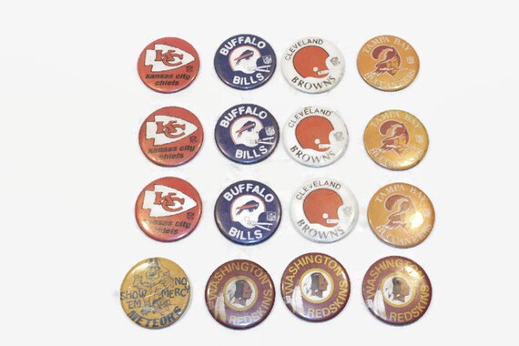 NFL Football Pin Lot Vintage Buttons Craft Supply or Decor