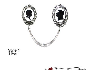 Ellie & Carl UP Disney Couple Sihlouette Sweater Clips / Pins - Disney Inspired