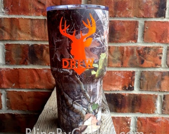 Camo RTIC, 30 oz, Custom Camo Cup, Gift for Dad, Hunting Gift, Personalized Camo, Monogram for him, Gift for Papa, RTIC Cup, Hydro-Dipped