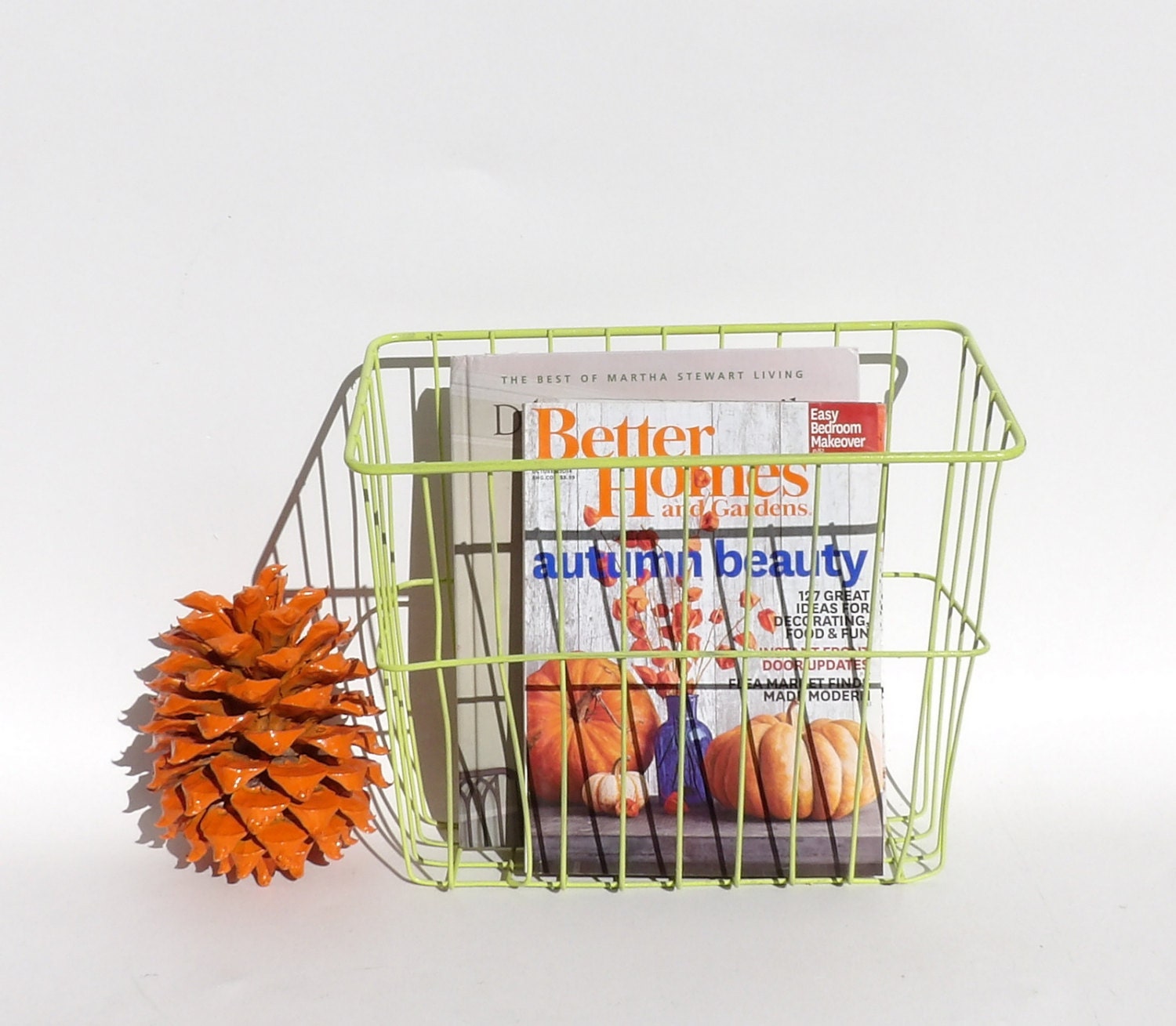 Distressed Vintage Wire Metal Inbox Outbox Office Box File