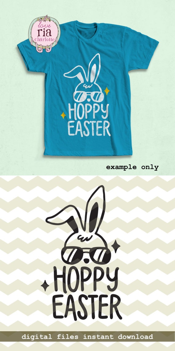 Download Items similar to Hoppy Easter, cute fun happy Easter bunny ...