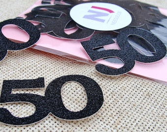 50th birthday party decorations, 50 confetti, Birthday numbers, 50 and fabulous, Number confetti, 50th birthday, 50 birthday decorations