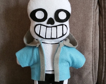Handmade Sans plush (unofficial) from Undertale,soft plushie,Sans plush,Undertale plush,sans stuffed toy,geek plush,sans soft plushie,sans