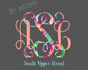 Vine Monogram Decal | Lilly Pulitzer Monogram Sticker | Monogram Sticker | Monogram Decal