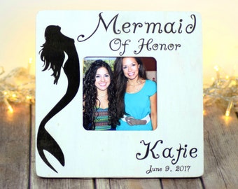 Bridesmaid Gift, Wedding, Personalized Bridesmaid Gifts Bridal Party Gifts, Picture Frames, Gifts for Her, Mermaid of Honor