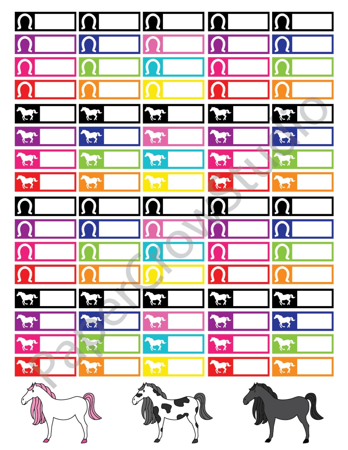 Horse Planner Sticker Printable