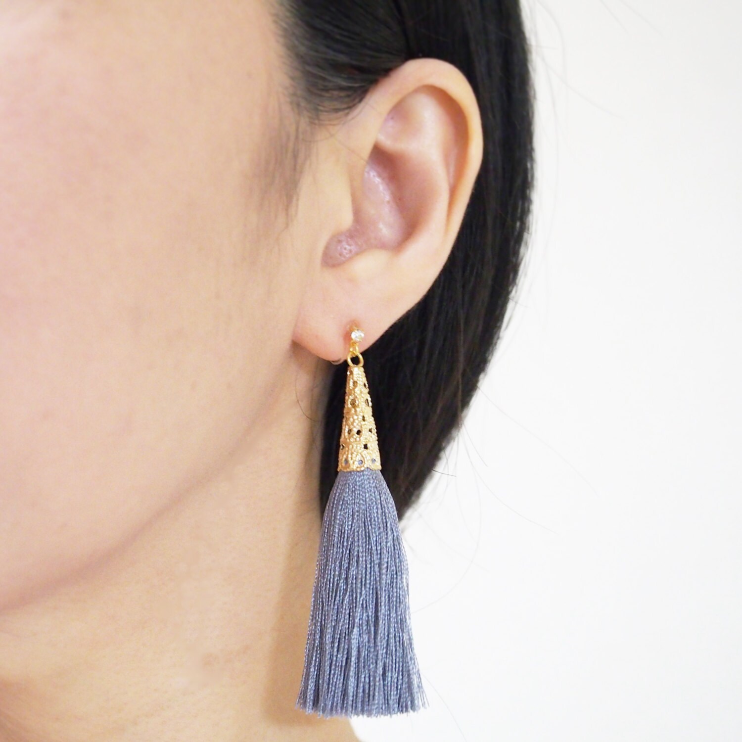 Dangle Tassel Clip On Earrings Non Pierced Earrings Long