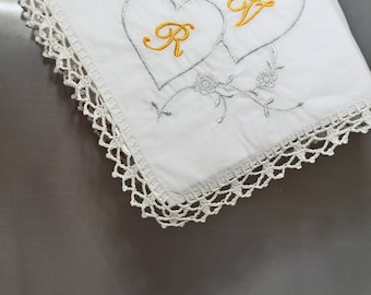 Wedding gifts for couple monogrammed Hankerchief Wedding Gift Idea Personalized hankerchief Wedding hankie Wedding Gift white handkerchiefs