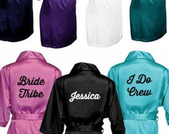 Monogram Personalized Bridesmaids Robes, Bridesmaid Gift, Maid of Honor, mother of the bride or groom, matron of honor, satin kimono robe