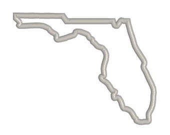 Embroidery Design FLORIDA State 3 Files (Applique, Triple Stitch Outline, and Filled) Instant Download