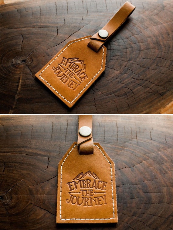 Leather Luggage Tag Embrace The Journey HUGE SALE