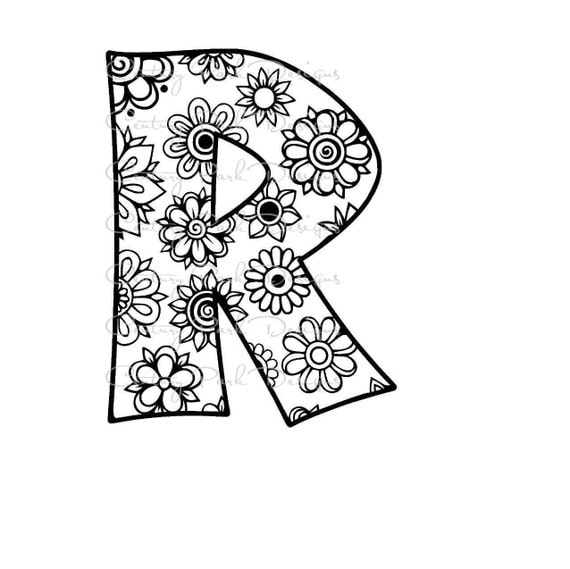 Download Letter R Alphabet Flowers SVG / JPEG / PNG /pdf / use with