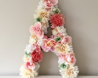 Floral Letter Monogram, Flower Letter, Floral Monogram Letter, Nursery Letter, Floral Initial, Letter Art, Letter Nursery, Floral Nursery