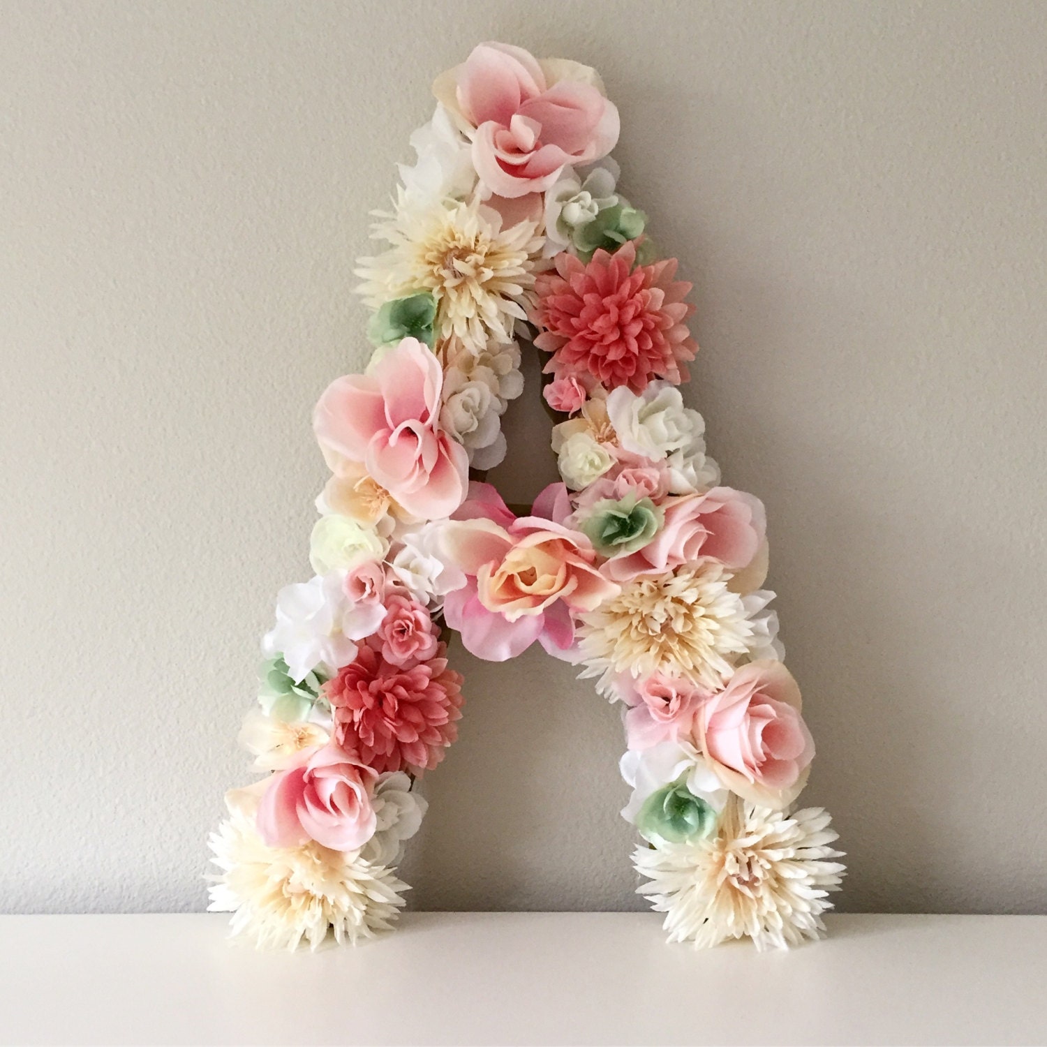 Floral Letter Monogram Flower Letter Floral Monogram Letter