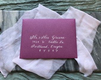 Custom Calligraphy Envelope Addressing A7, Wedding Envelopes, Custom Return Addresses