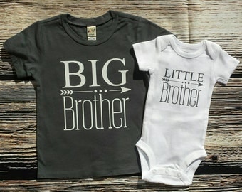 Big Brother/ Little sibling set, Big Brother shirt / little brother bodysuit, Big Brother shirt/ little sister bodysuit
