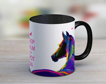 Horse, horse gift, horse mug, gift for horse lover, coffee mug, gift for her, gift for women, keep calm, ceramic mug, tea cup, funny mug