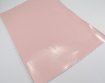 GLOSSY BABY PINK leather smooth faux leather sheet,8x11 faux leather,pink vegan leather,pink faux leather,fake leather,patent leather fabric