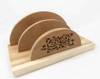 wooden letter rack, scroll saw rack, desk tidy, office tidy, letter organiser, post rack
