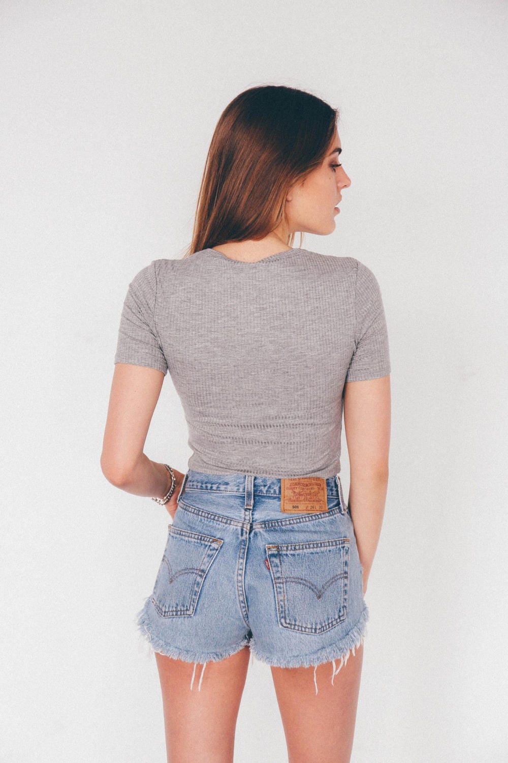 Vintage Levi High Waisted Denim Cut Off Shorts Sizes