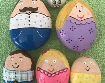 Family Story Stones --Play Set-- Story Stones-- Preschool Learners-- Painted Rocks @MoonRocksArt