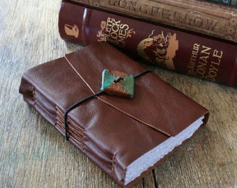 Leather Journal - W.B. Yeats: "He Wishes For the Cloths of Heaven" . handmade handbound . copper/auburn brown (320pgs)