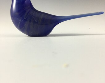 Cobalt Blue glass bird / opaque/ modern bird art