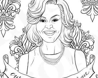 Michelle Obama First Lady Feminist Coloring Portraits