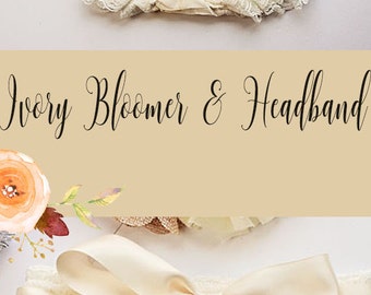 Cake Smash Outfit, Rustic Bloomer Set, First Birthday, Baby Bloomer, Ivory Baby Bloomer, Diaper Cover, Birthday Outfit, Photo Prop