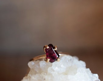 Anthill Garnet Ring. Delicate Simple Red Stone Ring. Gold Fill Garnet Jewelry. January Ring. January Birthstone. Delicate Stackable Stone