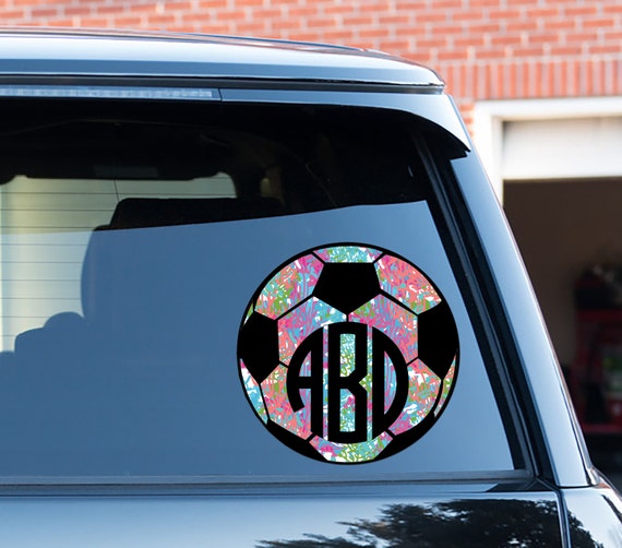 Monogram Soccer Car Decal Car Stickers Car Decor Cute Car
