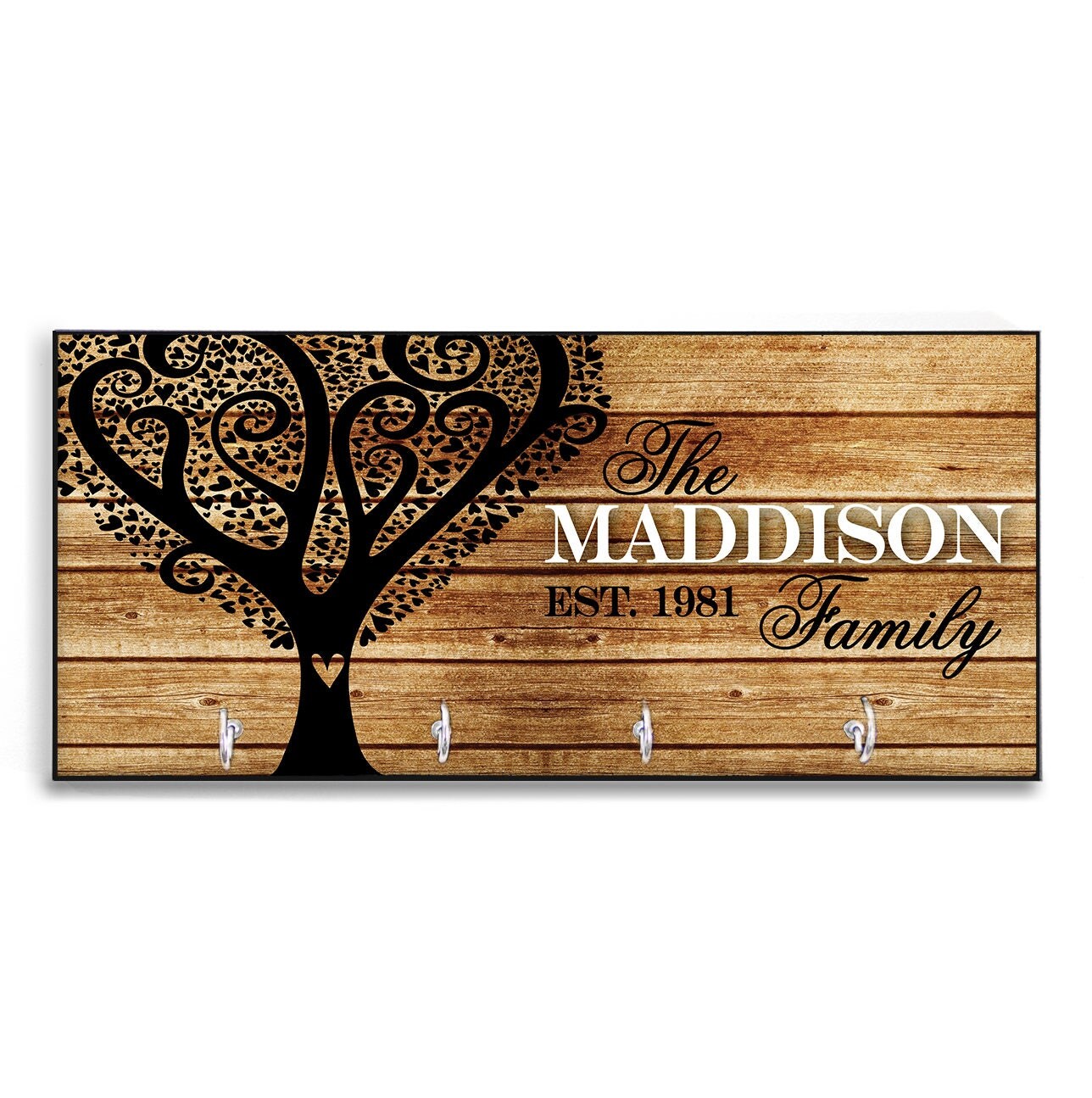 Mothers Day Gift For Mom Tree Personalized Wood Look Key Holder Rack Hanger Custom Heart Housewarming Rustic Home Decor Mothers Day Gift For Mom Tree Personalized Wood Look Key Holder Rack Hanger Custom Heart Housewarming Rustic Home Decor