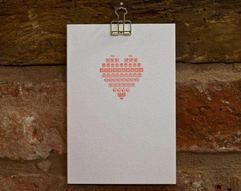 Letterpress heart card