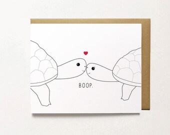 Turtle Card, Turtle Anniversary Card, Cute Anniversary Card, Turtle Lover card, Tortoise Greeting Card, Card for Her, Card for Him