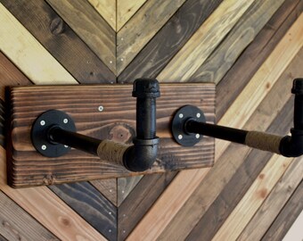 Burlap Pipe Bicycle Rack Bike Display -- Industrial Rustic Cycle Storage
