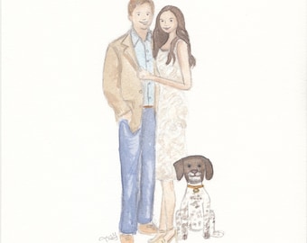 Cartoon Couple - Couple Gifts - Custom Portrait - Couples Portrait - Cartoon Family - Watercolor Portrait - Wedding Gift Ideas - bridal gift