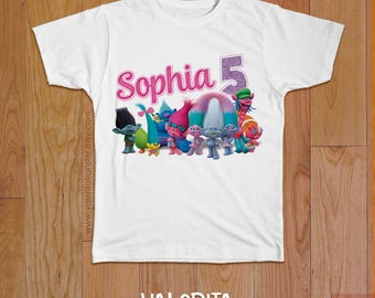 Trolls iron on transfer, birthday troll, trolls birthday shirts iron on, trolls tshirt, troll iron on, trolls shirt, trolls party supplies
