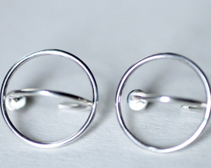 Silver circle earring gold circle interesting earring fashion earring gift for her