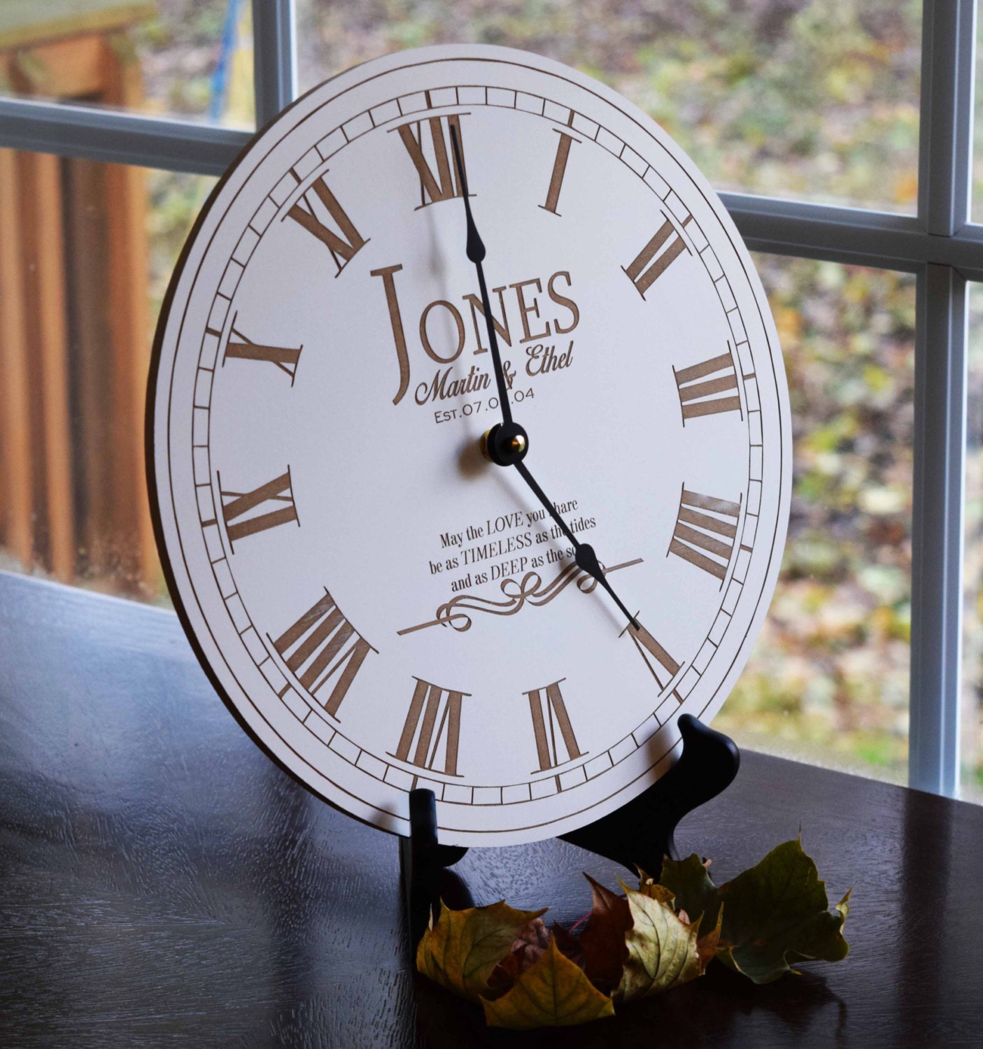 Personalized Engraved Clock Unique Wedding by JCWEngravedCreations