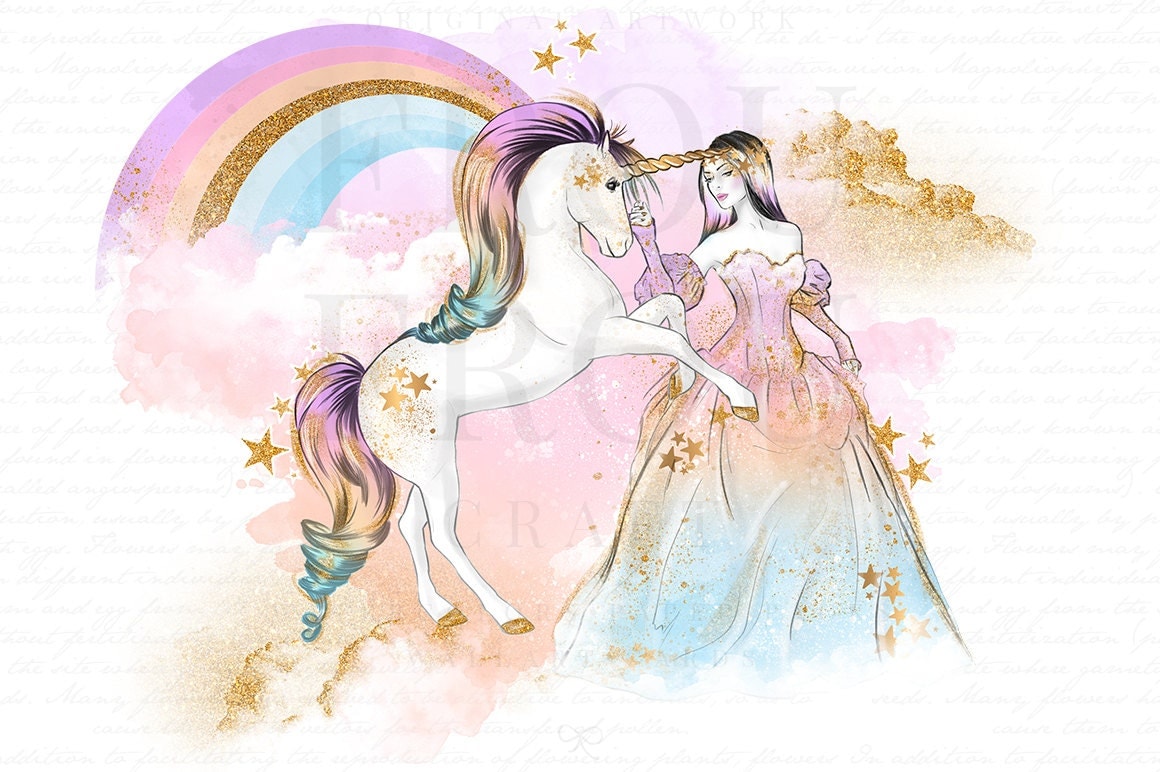 Unicorn Clipart Rainbow Clip Art Princess Graphics Fashion