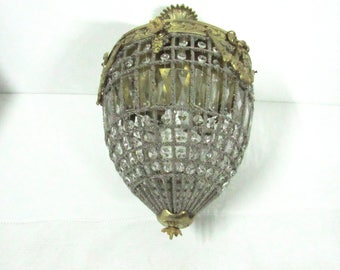 French Empire Glass/Bronze/Brass/Crystal Chandelier French Cage/Basket Chandelier Pendant