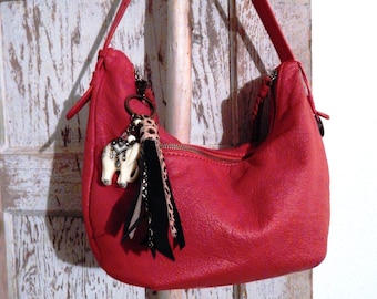 Gently used Red leather The Sak hobo bag, boho, bohemian, gypsy, hippy