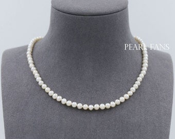 5-5.5mm, Children's Freshwater pearl necklace, Baby necklace, Girls Necklace, Kids Jewelry, Bridal pearl necklace, 925 Silver clasp