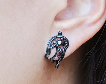 Salvador Dali Melting Clock Diamond Earrings, Soft Clock earrings, melting watches, Dali clock jewelry, Persistence of Memory