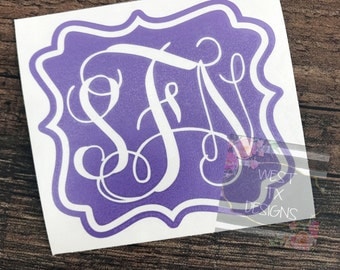 Monogrammed Decal | Yeti Decal | Yeti Tumbler Decal | Custom Sticker | Yeti Cup Decal | Macbook Decal | RTIC decal | Personalized Decal
