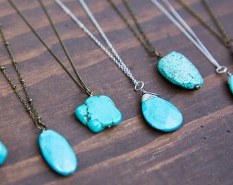 Long Turquoise Necklace, Create your Boho Look, Unique Boho Bridesmaid Gift, Daughter Birthday, Sorority sister gift, Gift for her, Blue