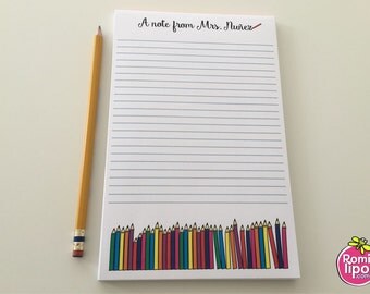 Teacher notepad, Set of 2 personalized notepads 50 sheets 5.5" x 8.5", gift for teacher, teacher gift, notepad, note from teacher