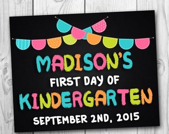 customize first day of kindergarten sign